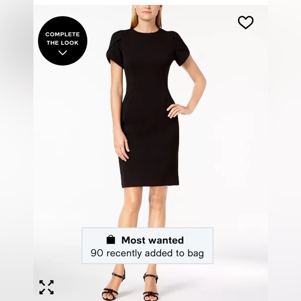 Tulip-Sleeve Sheath Knee-length Dress